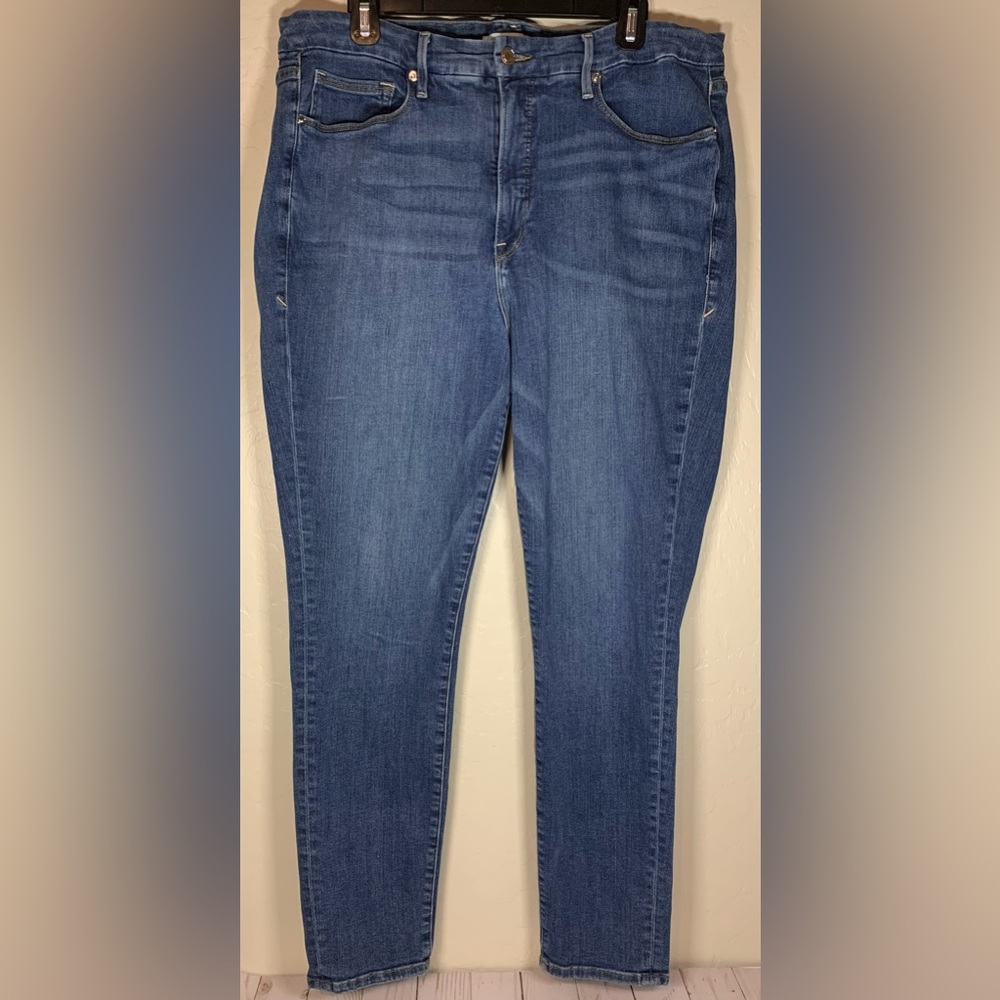 Good American Good Legs High Rise Skinny Jean Stretch Denim Blue004 Sz 20